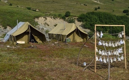 Палатка геологическая комбинированная брезентовая 6 местная 6ПП15 | Геологические лагерные палатки